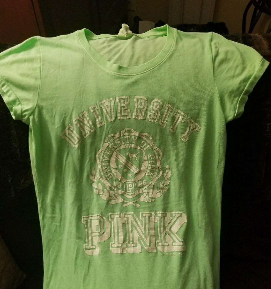 PINK t-shirt bright lime green!